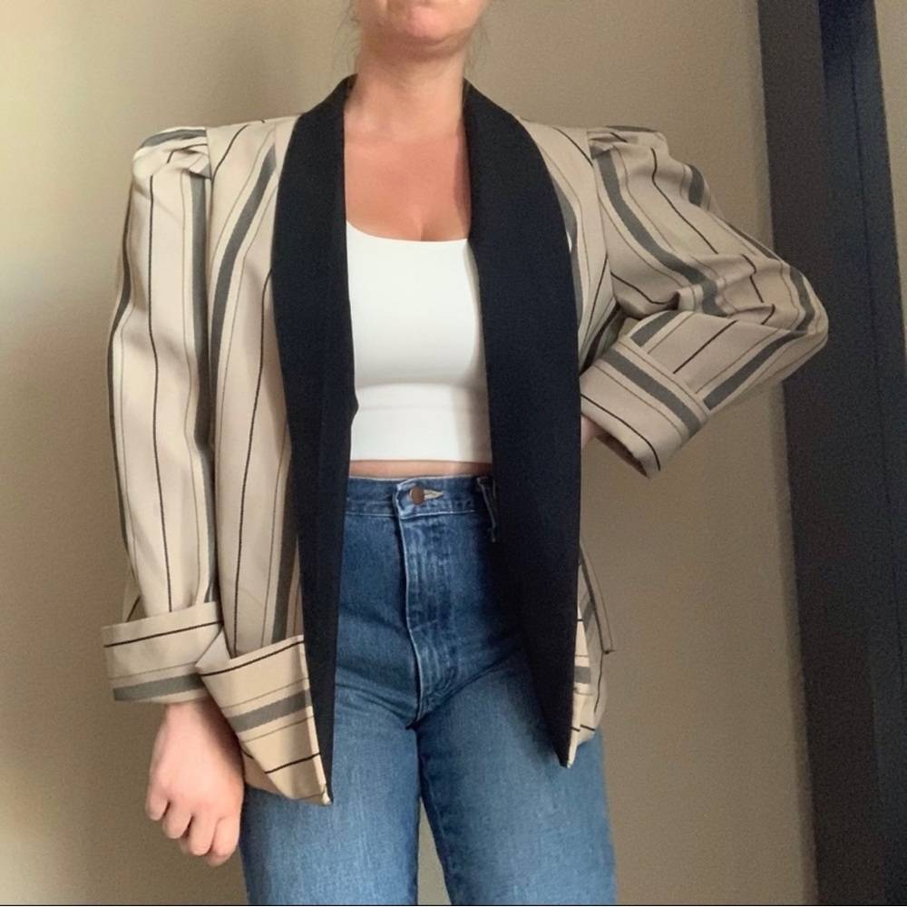 80s Power Blazer Tan/Black